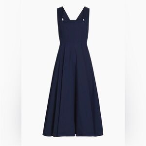 Navy Square-Neck A-Line Maxi Dress